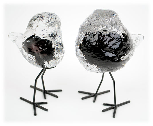 Glass Standing Birds -  Merlot Red (2 sizes)