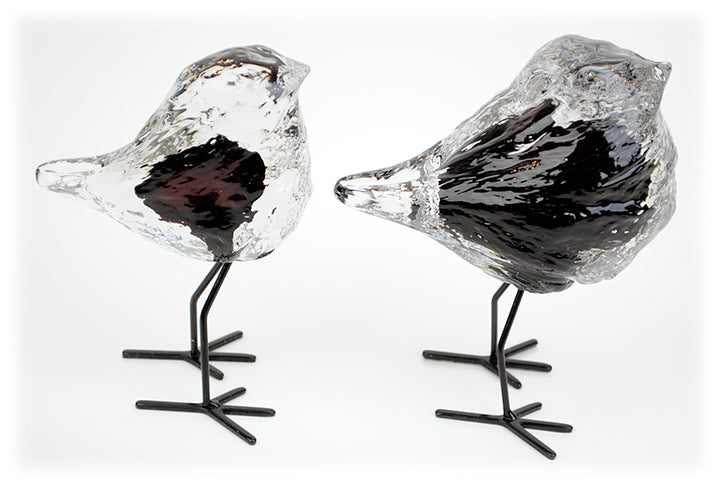 Glass Standing Birds -  Merlot Red (2 sizes)