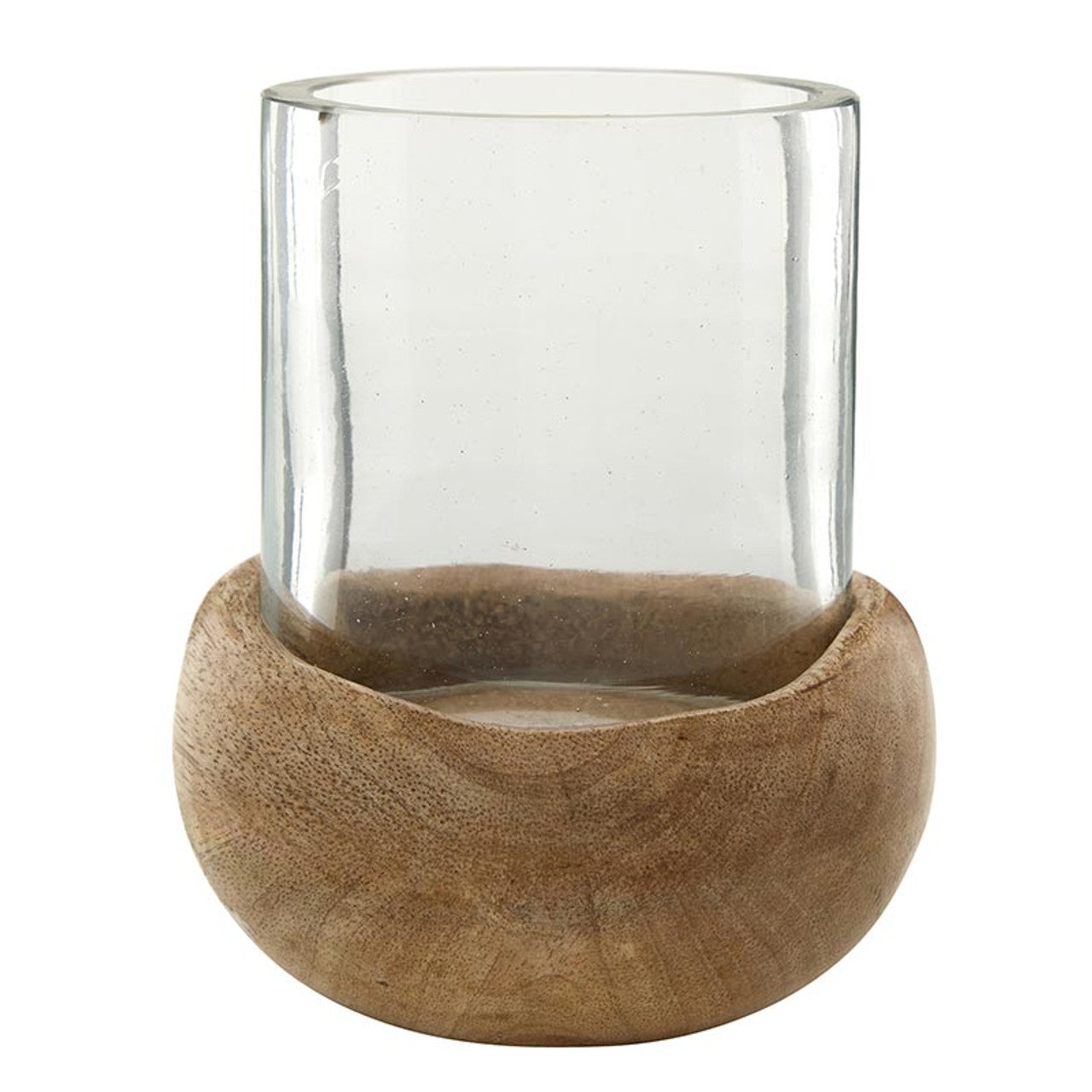 Wooden Glass Hurricane (Small)