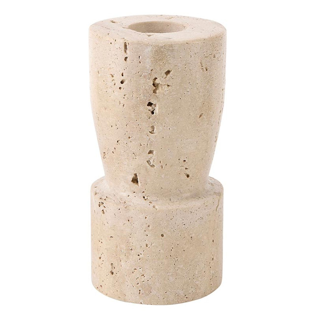 Tall Travertine Marble Taper Candleholder