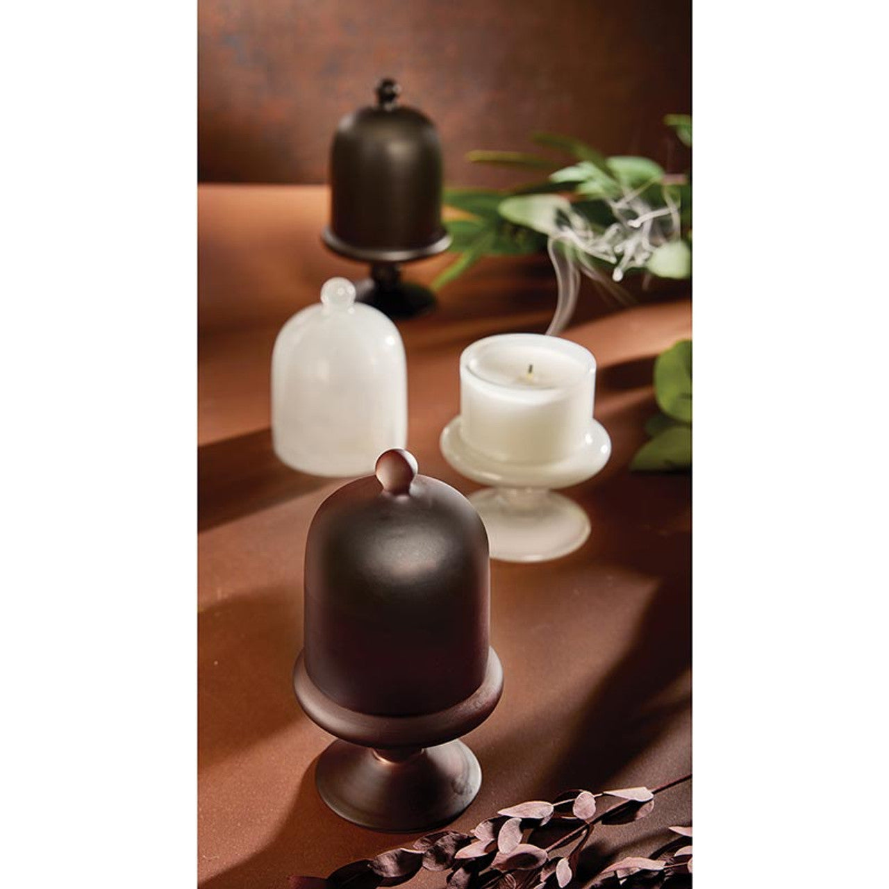 Nordic Wood Scented Black Cloche Candle