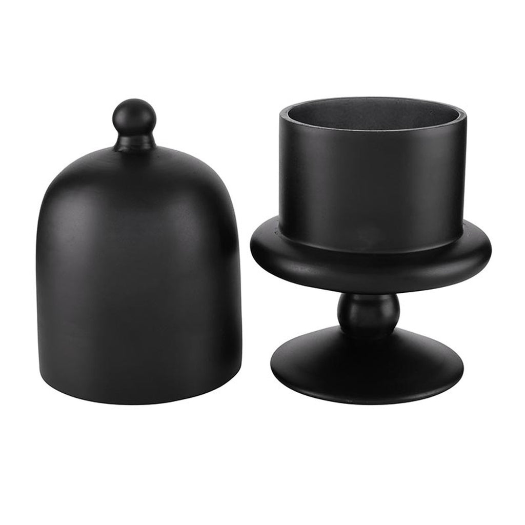 Nordic Wood Scented Black Cloche Candle
