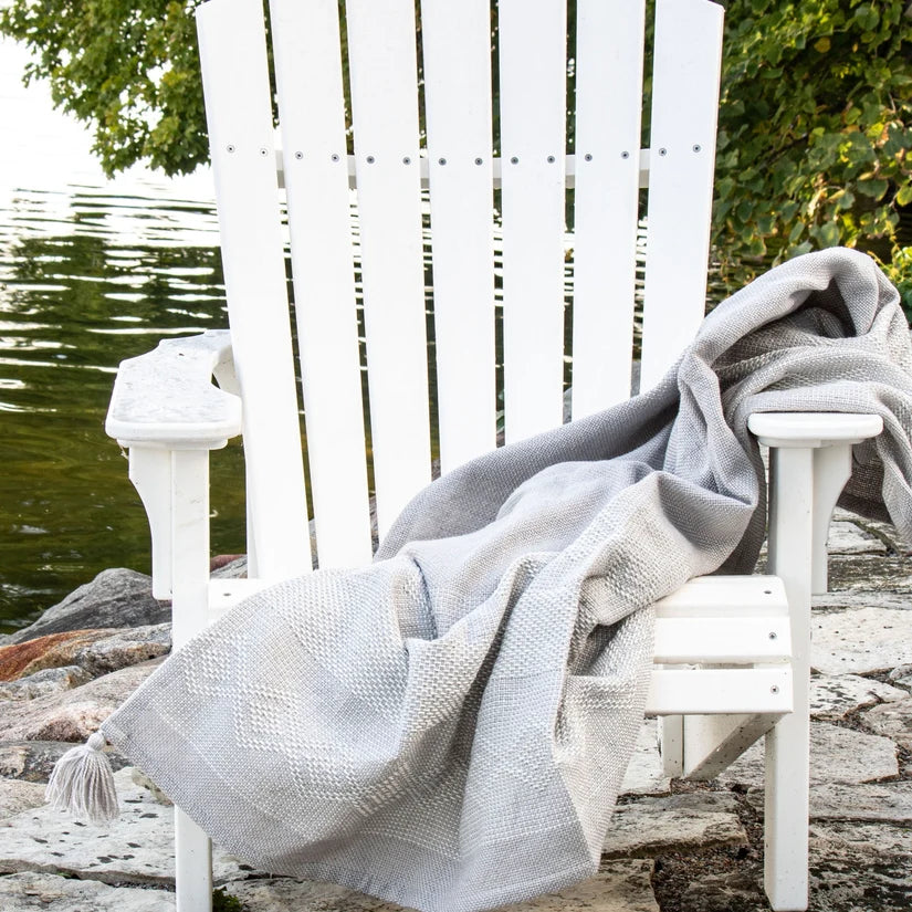 Foreside - Hand Woven Outdoor Safe Adeline Throw Gray