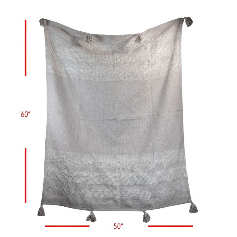 Foreside - Hand Woven Outdoor Safe Adeline Throw Gray