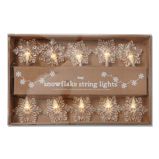 Snowflake  LED String Lights  6' on/off Timer