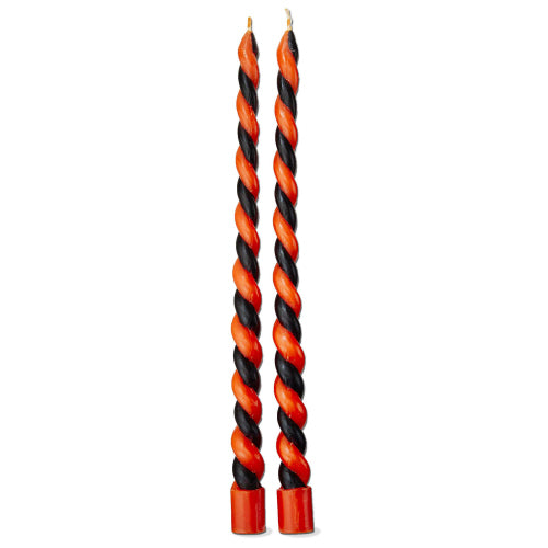 Halloween Twist Taper Candles Black & Orange (2) per box