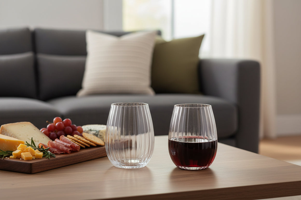 Gramercy Fluted Stemless Wine Glass