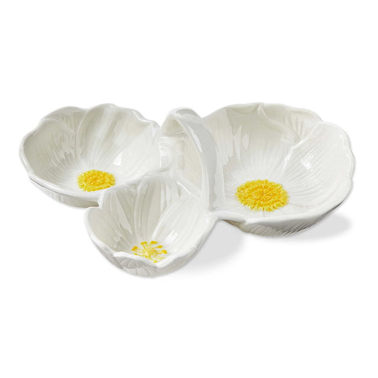 Blossom 3 part Divided Dish (white)