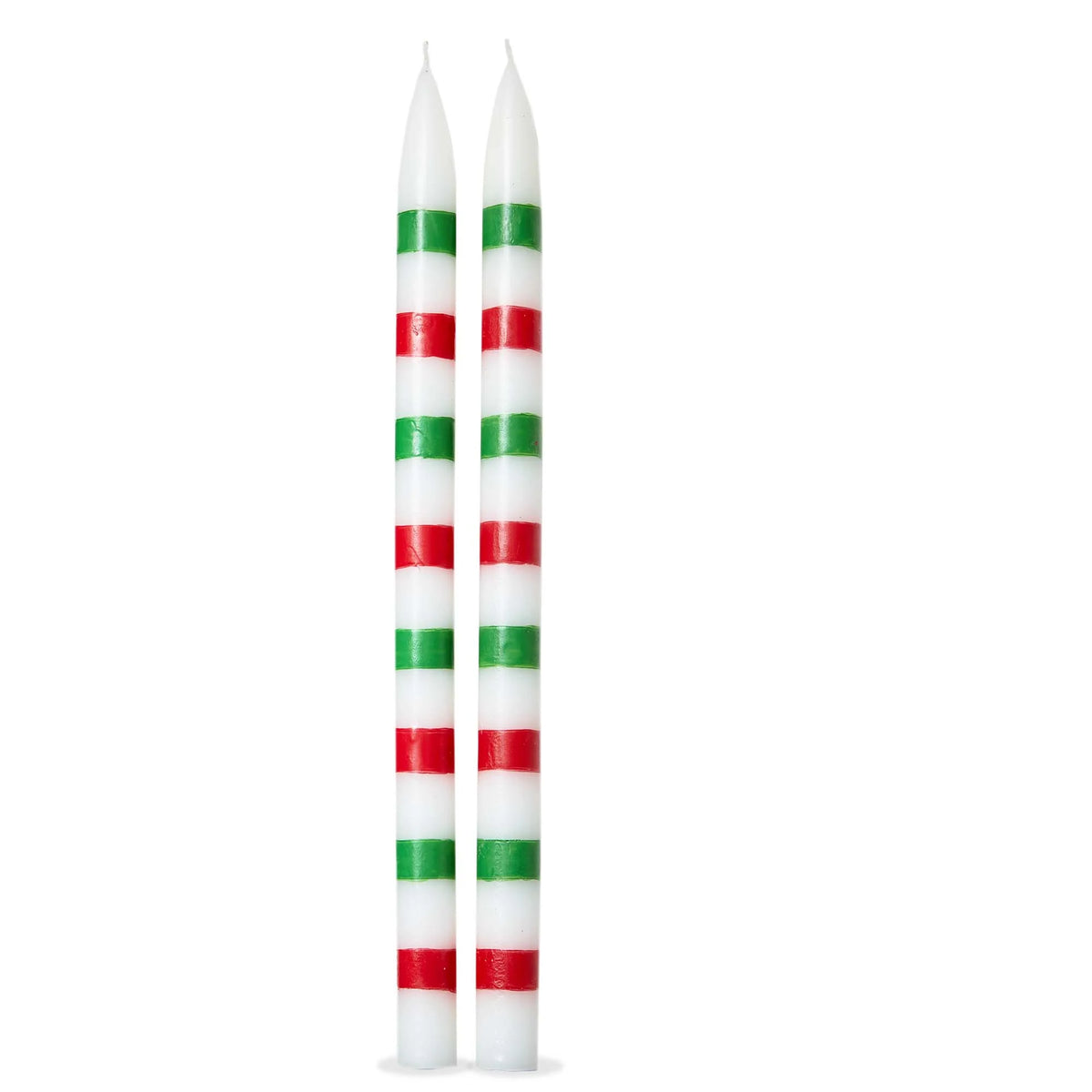 Christmas Stripes Taper Candles  (2) per box