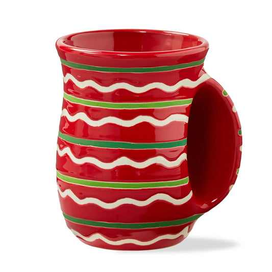 Festive Stripe Handwarmer Mug (Red)