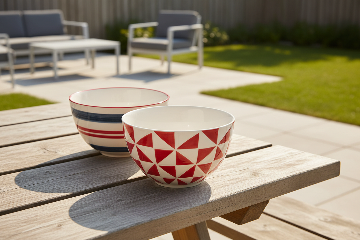 Summer Stripe & Pinwheel Snack Bowls