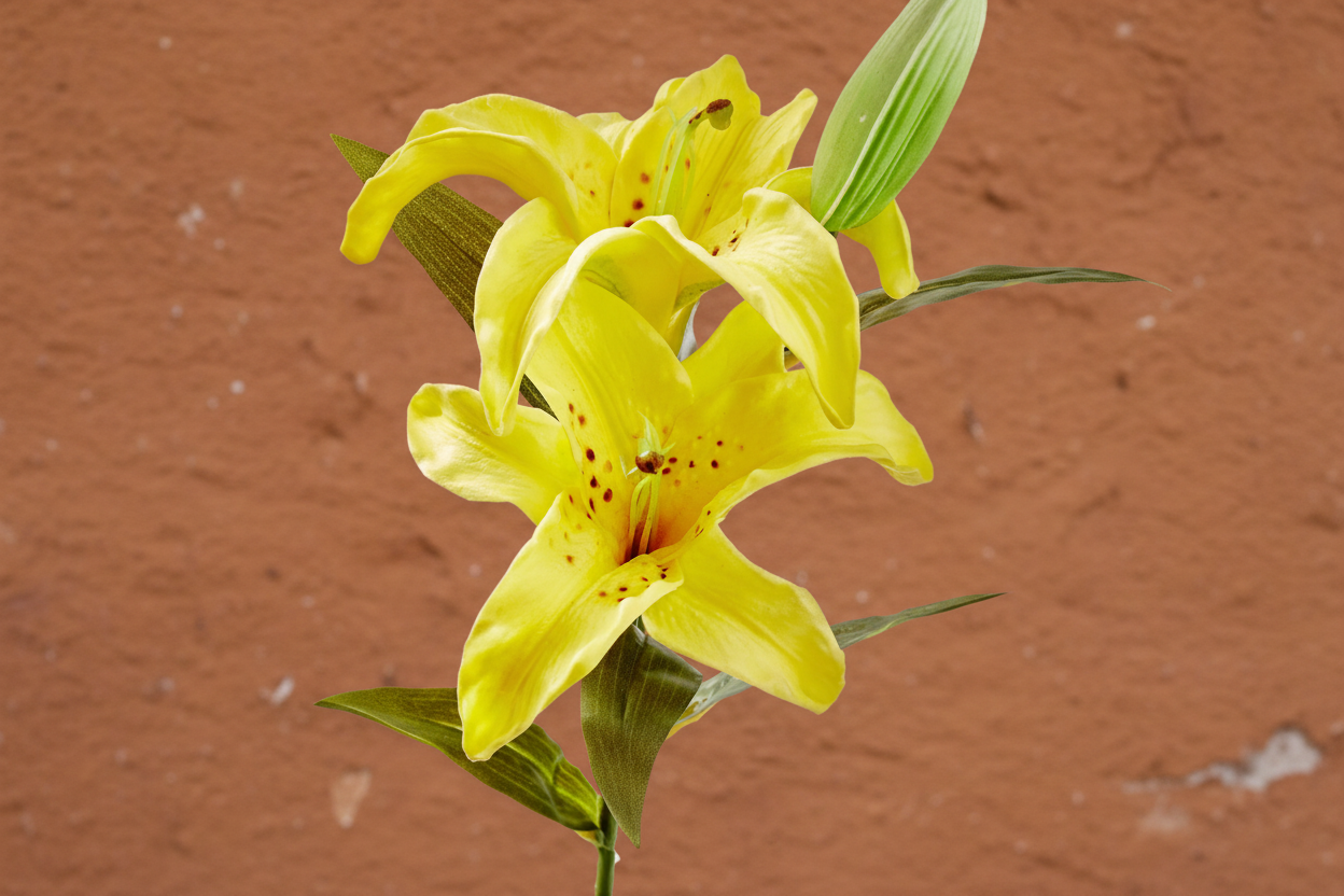 Soft Touch Faux Lily Stem - Yellow