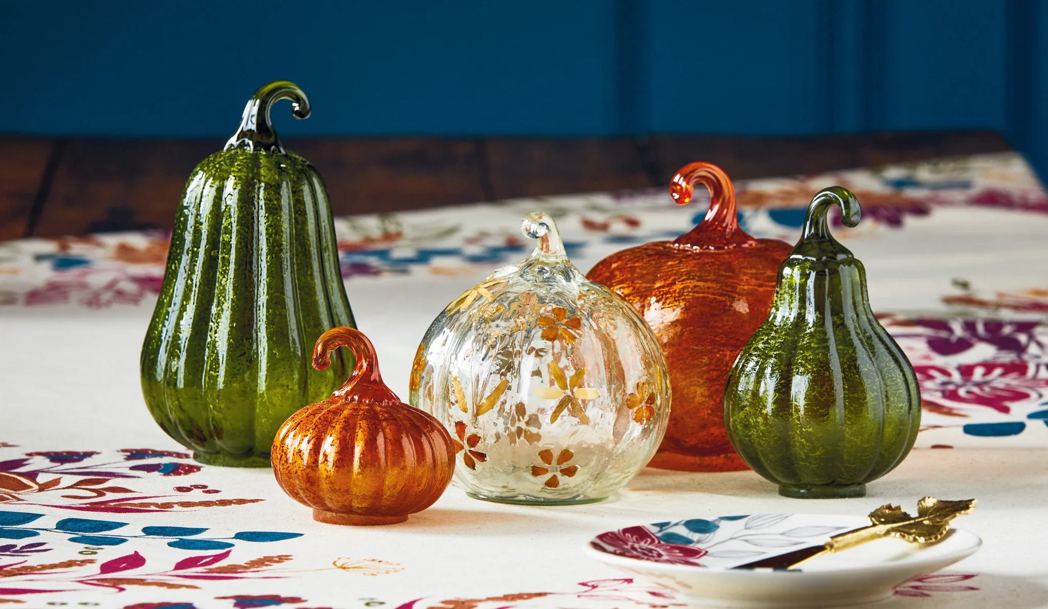 Harvest Glass Pumpkin Decor (medium)