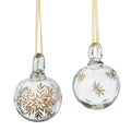 Ornament - 3" Ivory w/Gold Star & Snowflake Ball