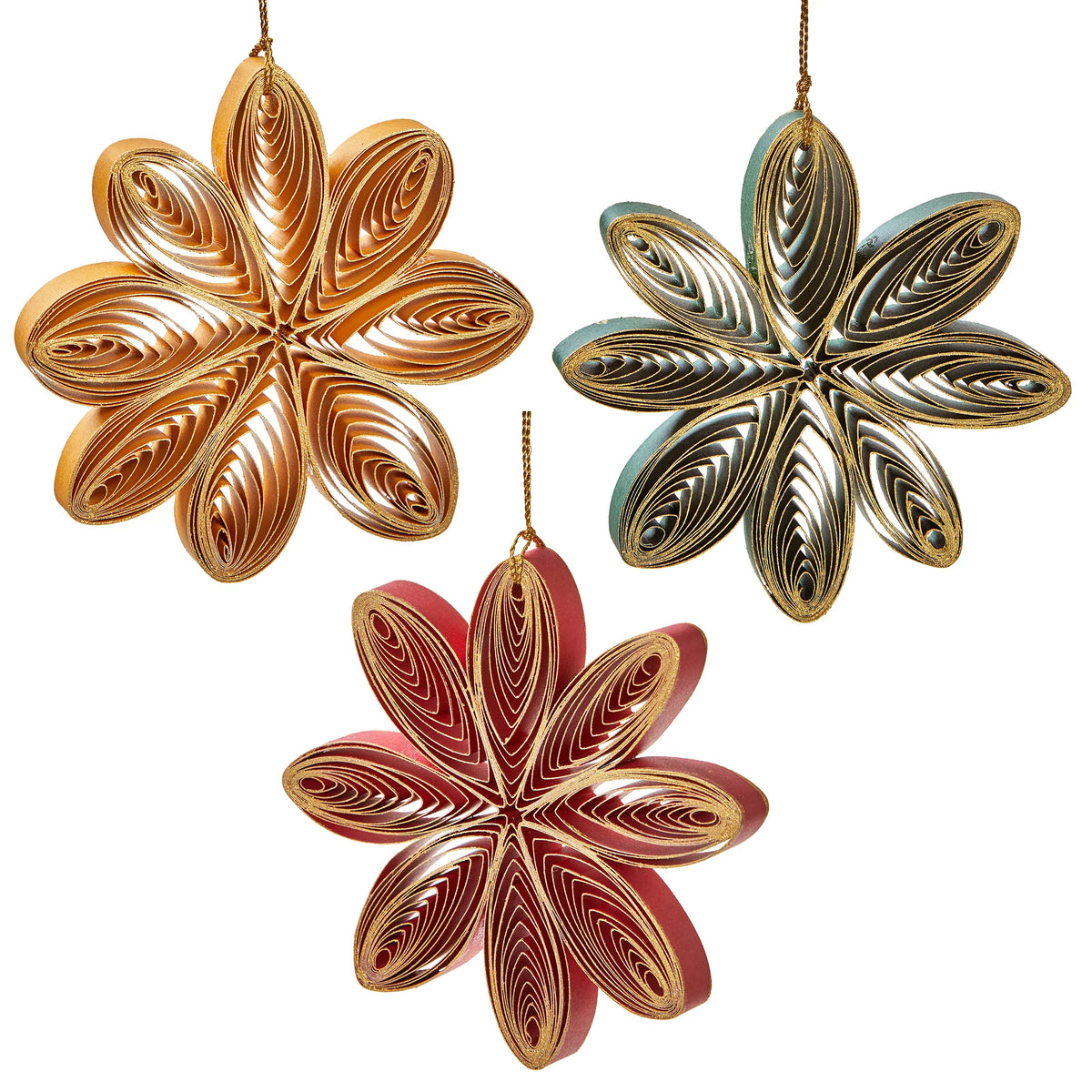Ornament - Quilled Paper Snowflake (3 colors)