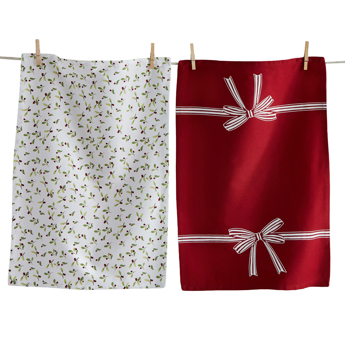 Winter Berries & Bow Dishtowel
