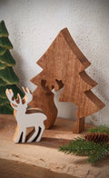 Wood  Tree W/ Cutout Deer Decor