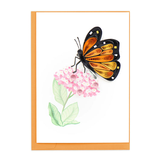 Quilling Greeting Card - Monarch Milkweed Butterfly Mini