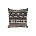 Foreside - Black Striped Hand Woven 18x18" Cotton Decorative Throw Pillow