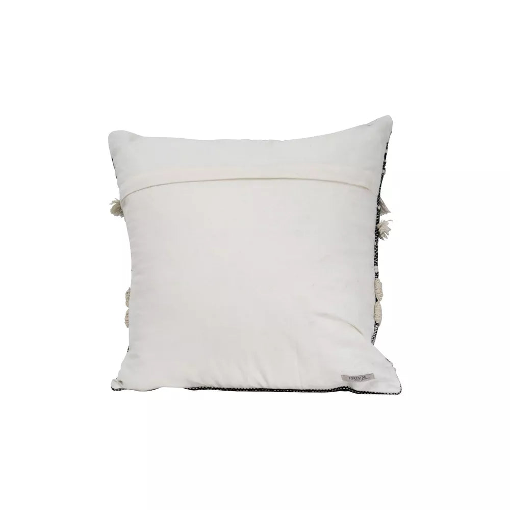 Foreside - Black Striped Hand Woven 18x18" Cotton Decorative Throw Pillow