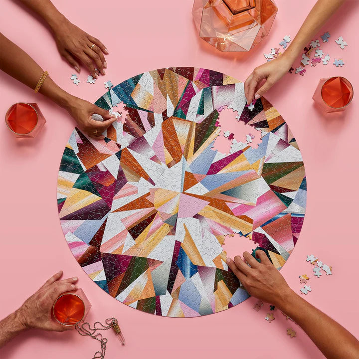Multifaceted Diamond Abstract Round 1000 Piece Jigsaw Puzzle