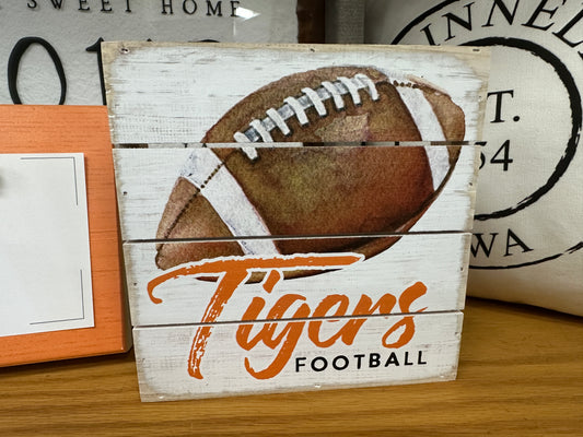 Tigers Football Wooden Sign