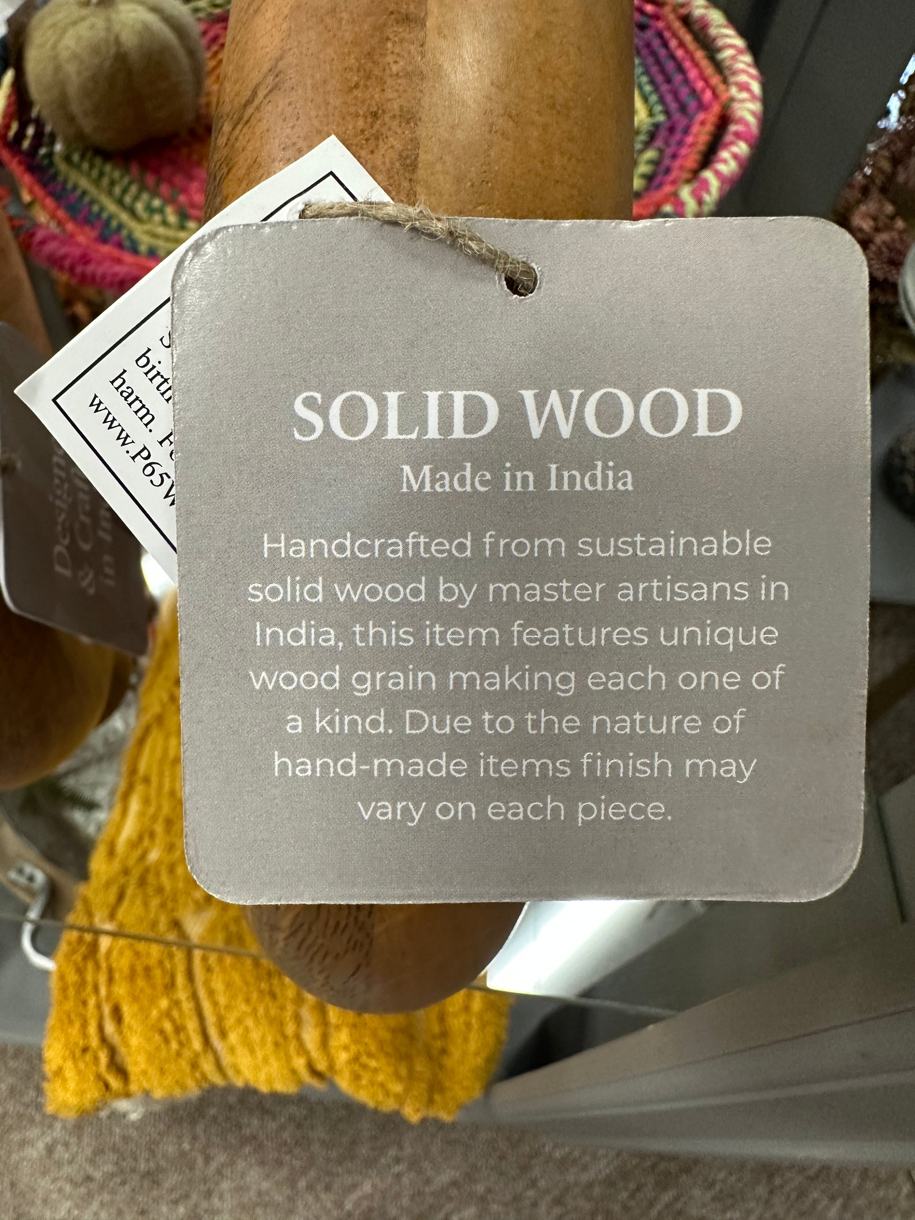 Wood Round Hole Vases (2 Sizes)