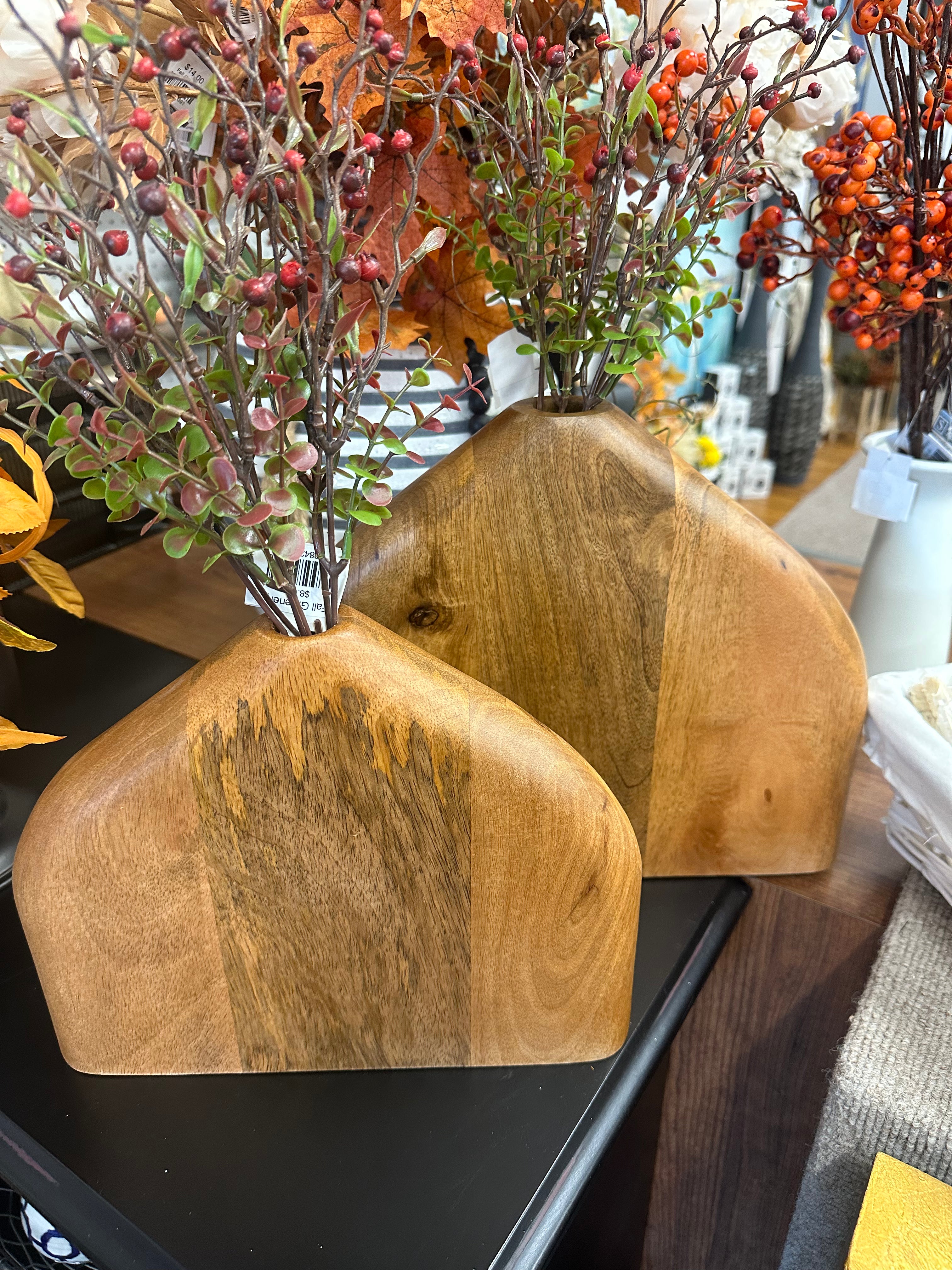 Wood Tapered Vases (2 Sizes)