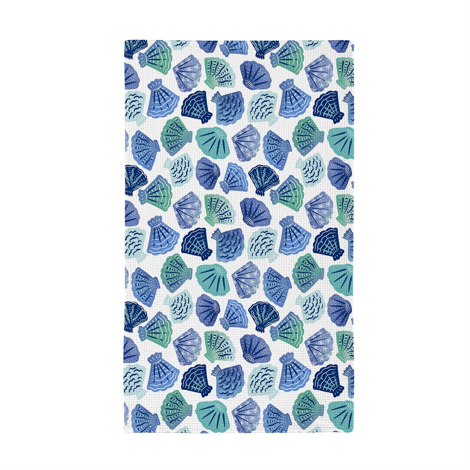 Seaside Retreat Kitchen Towel, Quick Dry Waffle Weave Double-Sided