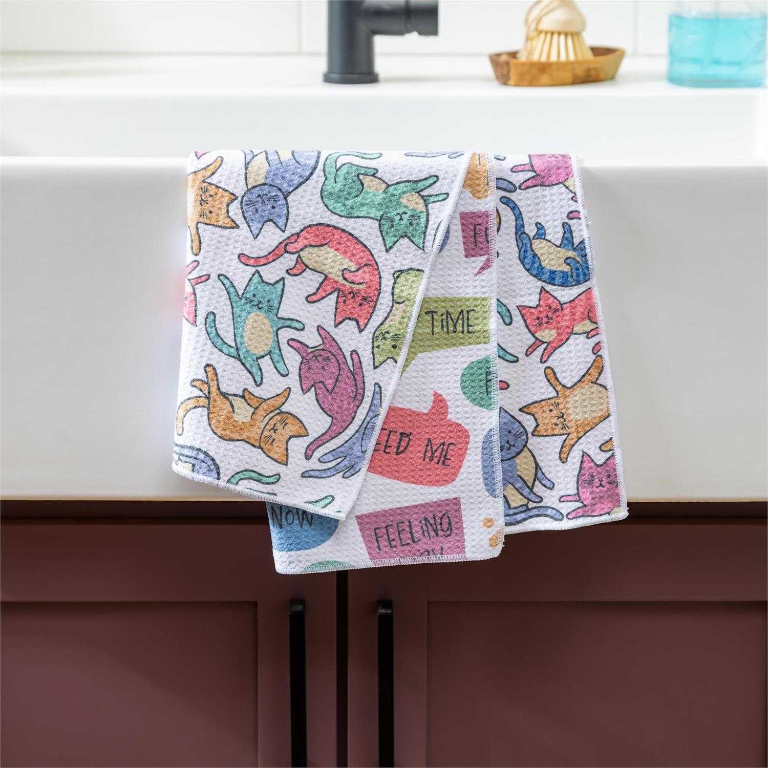 Pet Central Cat Thoughts Kitchen Towel, Quick Dry