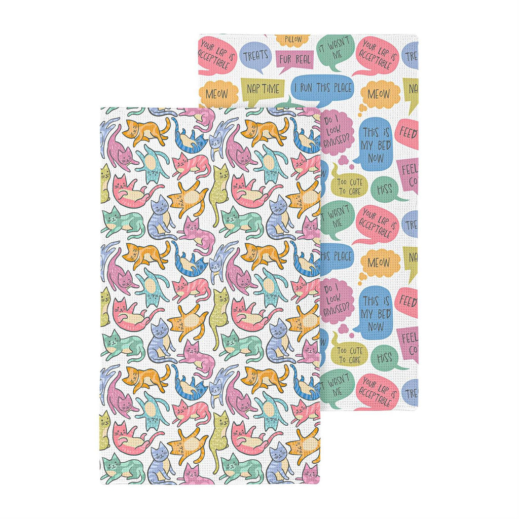 Pet Central Cat Thoughts Kitchen Towel, Quick Dry