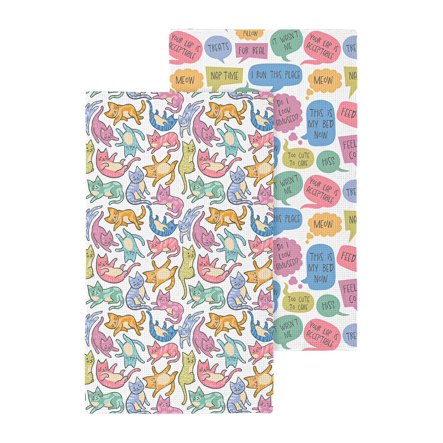 Pet Central Cat Thoughts Kitchen Towel, Quick Dry