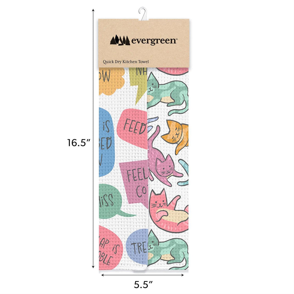 Pet Central Cat Thoughts Kitchen Towel, Quick Dry