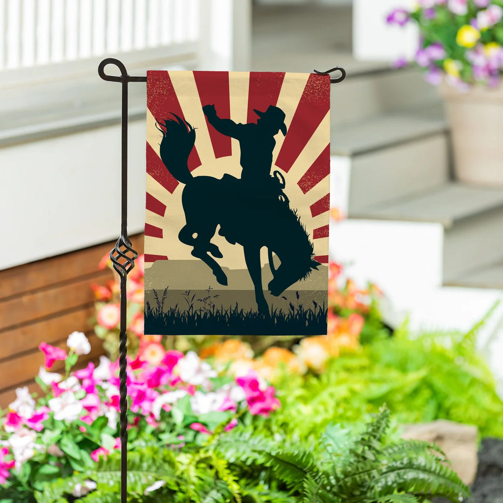 Day Rodeo Burlap, Garden Applique Flag