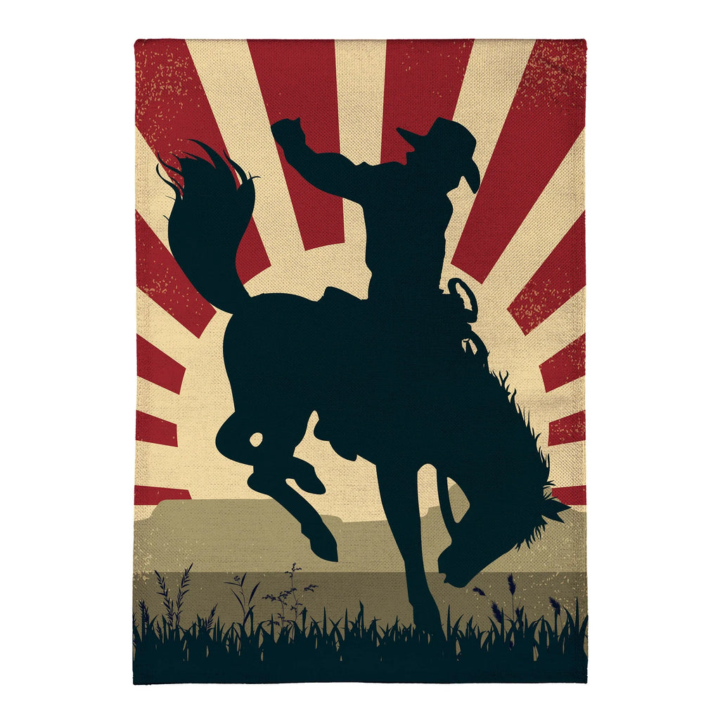 Day Rodeo Burlap, Garden Applique Flag