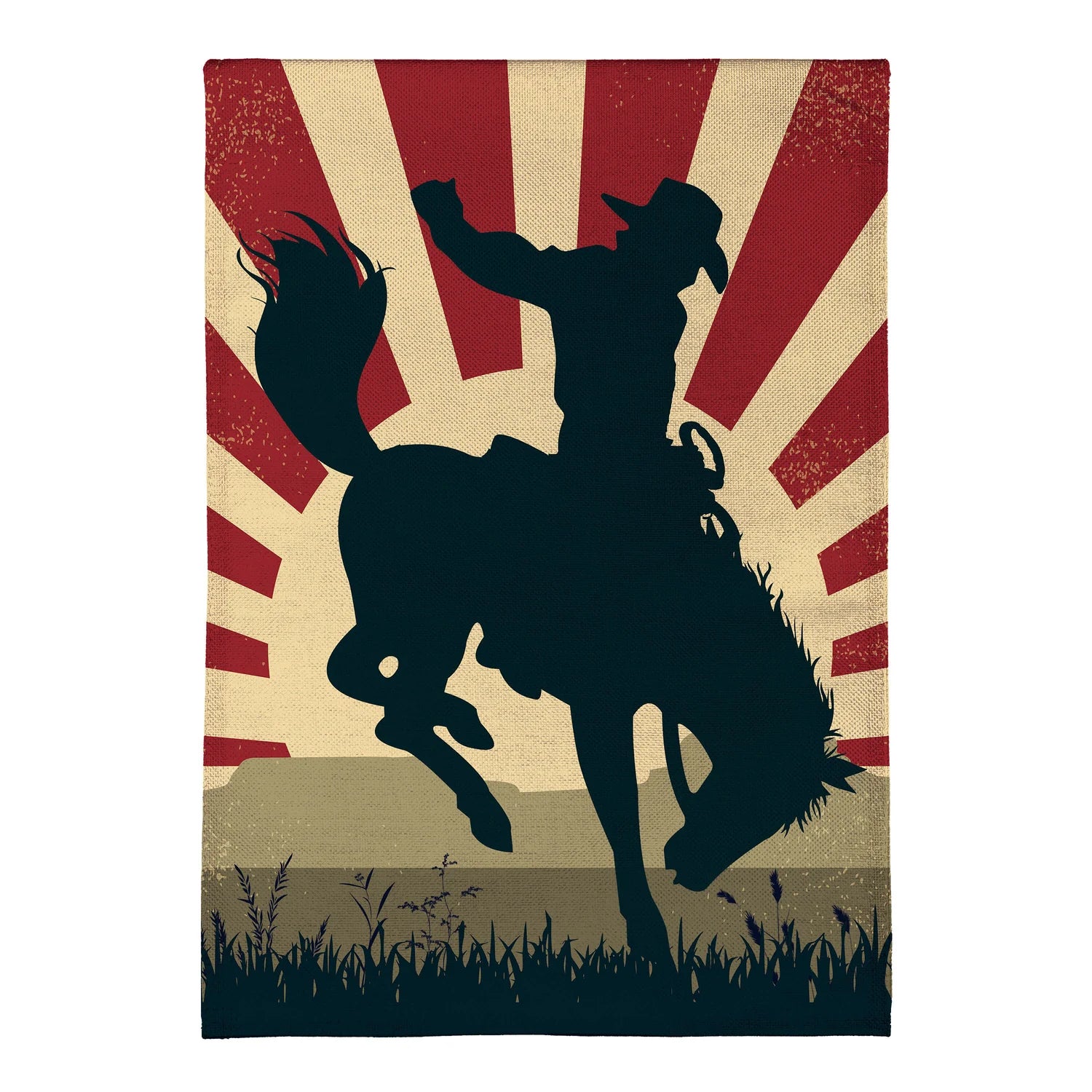 Day Rodeo Burlap, Garden Applique Flag