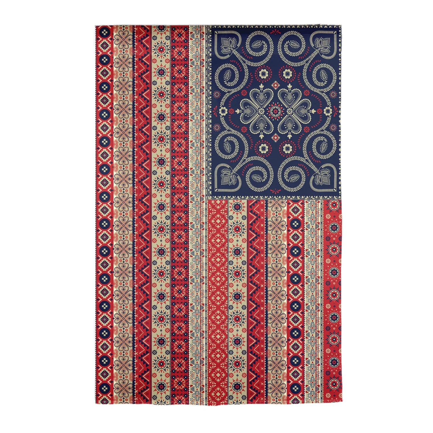 Americana BOHO by JG, Garden Applique Flag