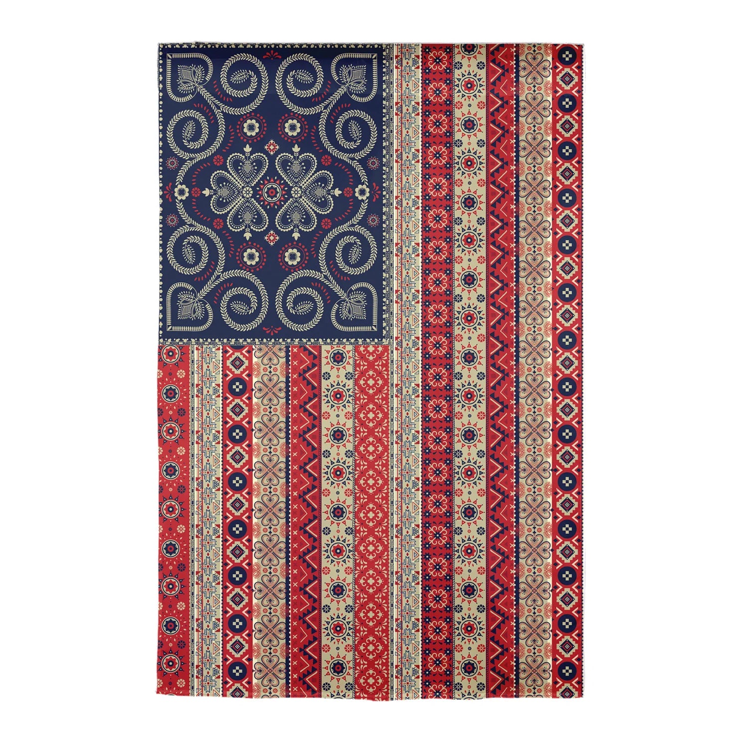 Americana BOHO by JG, Garden Applique Flag