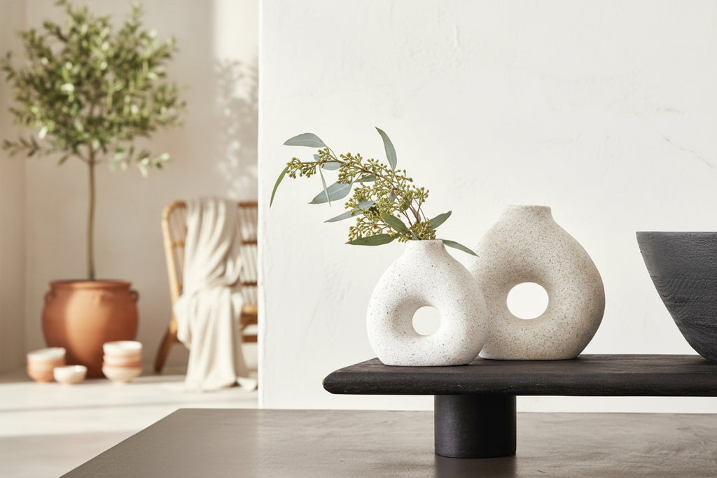 Modern Sanded Donut Shape Vase