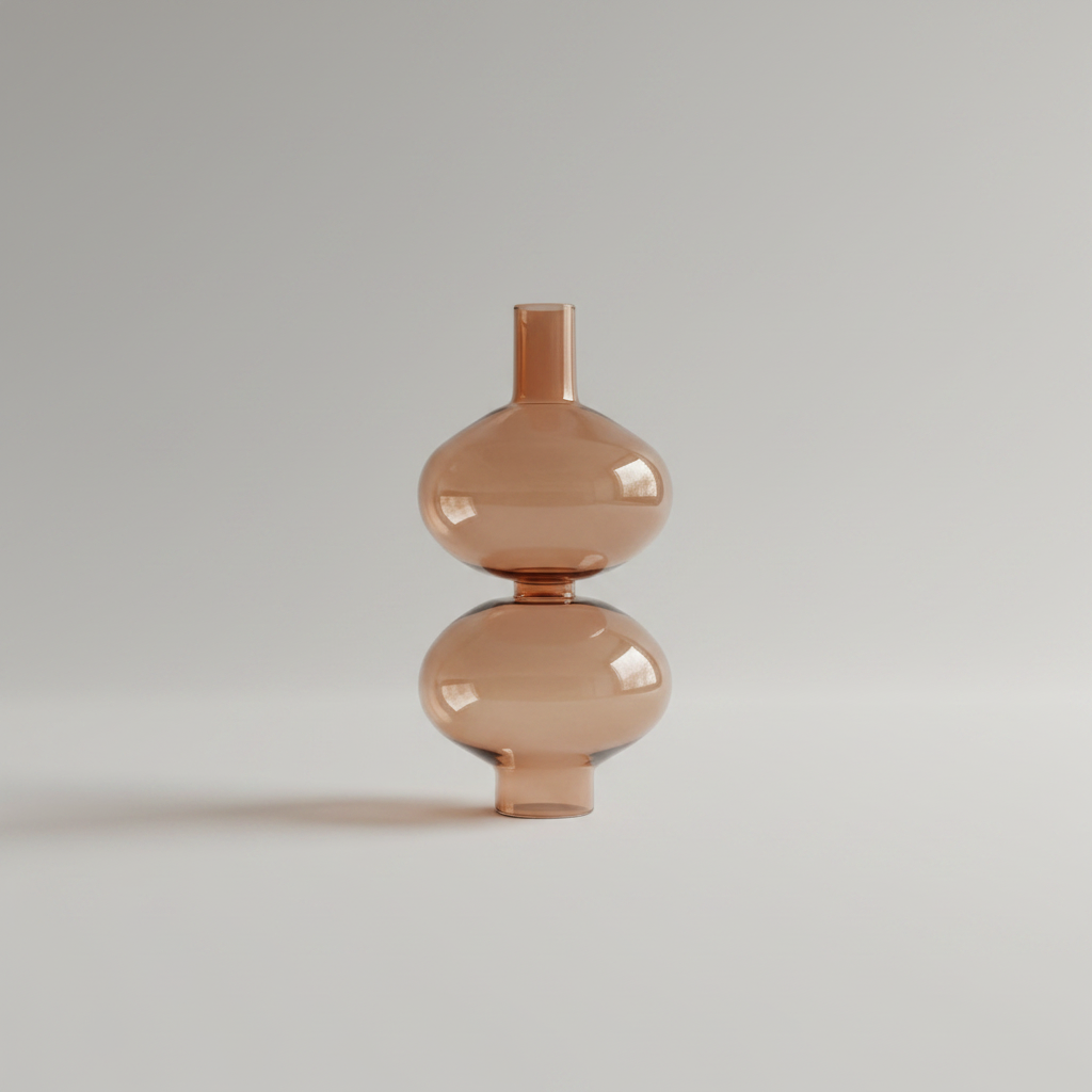 Glass Bubble Vase  - Brown (Two Sizes)