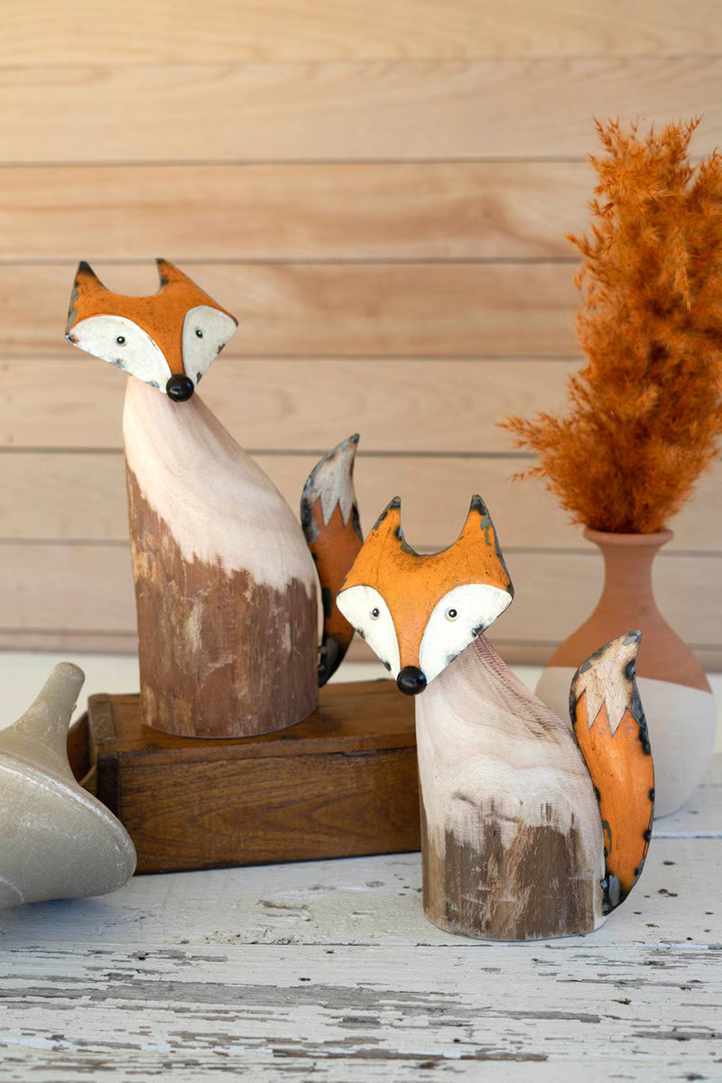 Wood & Iron Foxes ( Recycled) (2 Styles)