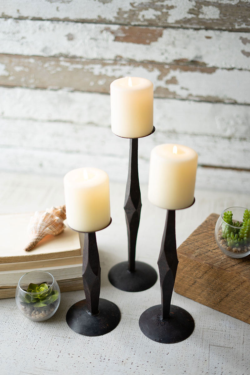 Hand Forged Iron Candle Stands