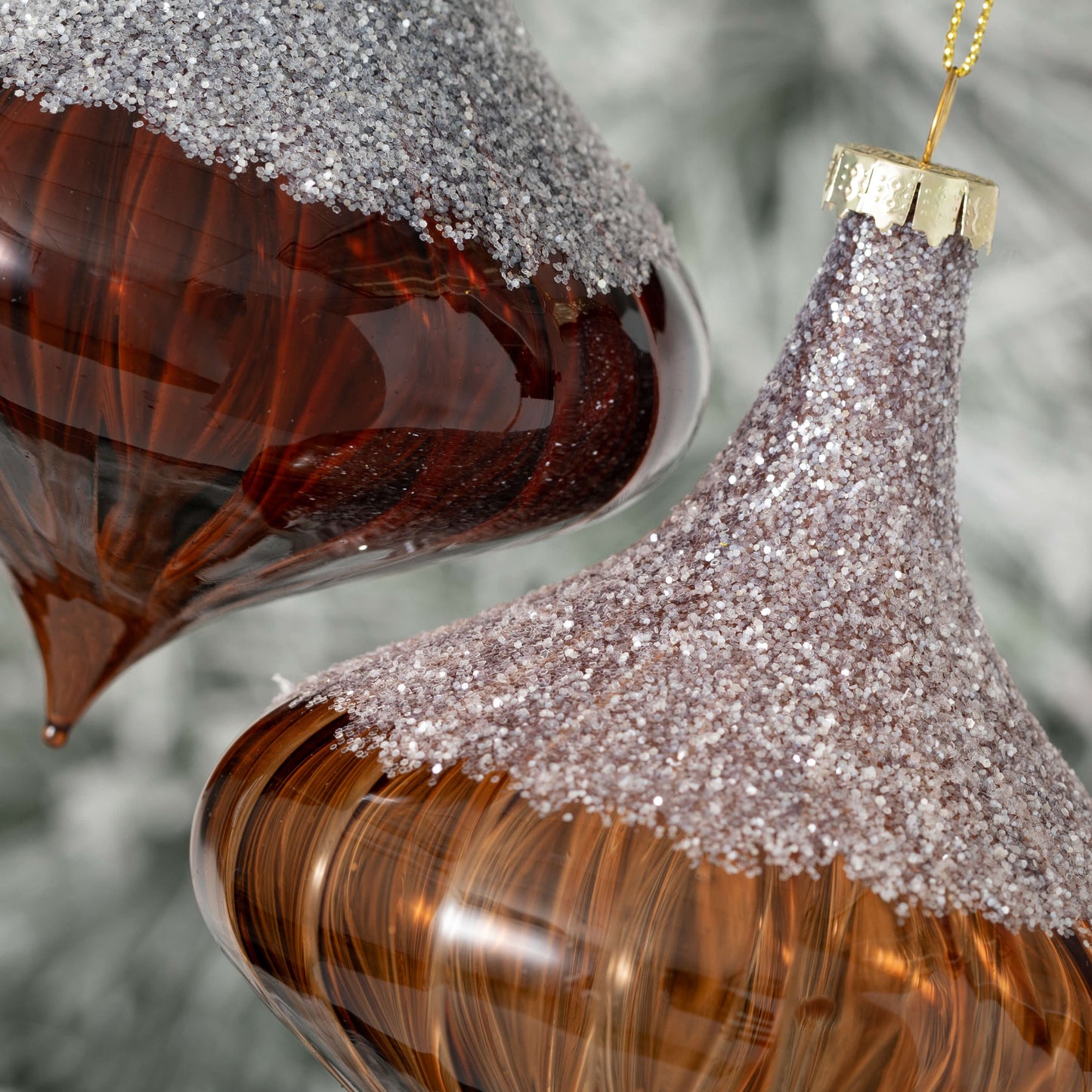 Amber Glass  Finial Ornament