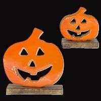 Orange Enamel Jack O Lanterns