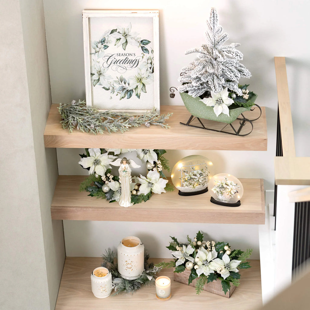 Poinsetta Wall Decor. White