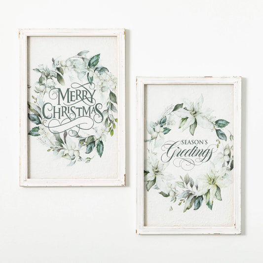 Poinsetta Wall Decor. White