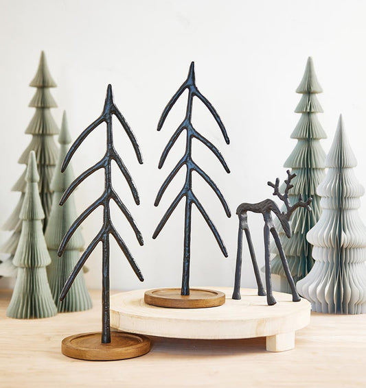 Black Metal Tree w/ wood base -  XL