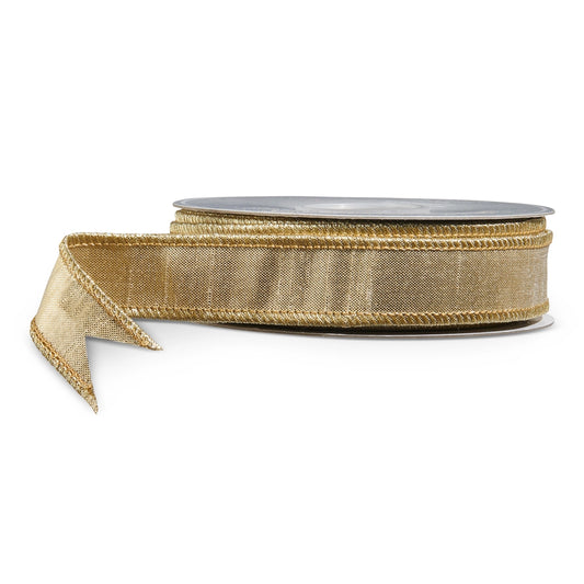 Gold Metallic Wired Ribbon 1" x 10 yd