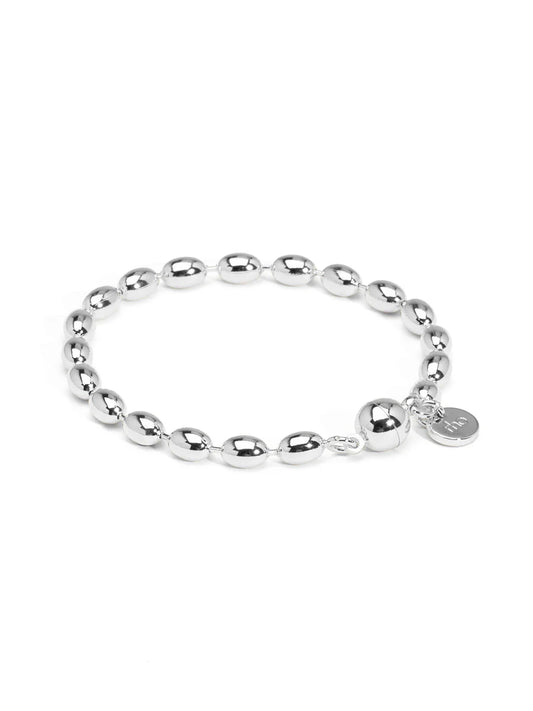 Rho Jewelry Beaded Magnetic Closure Bracelet - Silver Color