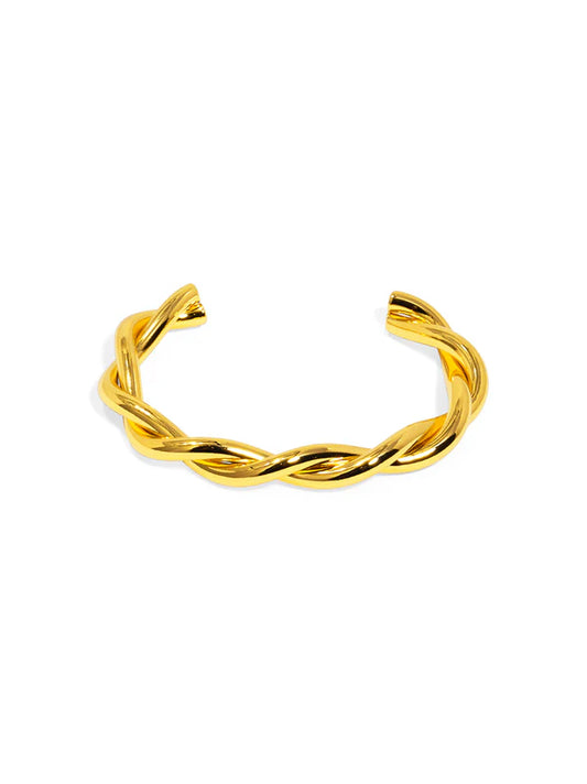 Rho Jewelry Twisted Cuff Bracelet - Gold or Silver Color